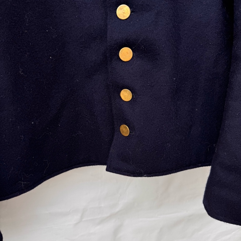 Vintage handmade wool button down military style jacket size medium z26 - Picture 5 of 9